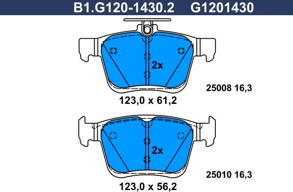 Galfer B1.G120-1430.2 - Kit de plaquettes de frein, frein à disque cwaw.fr