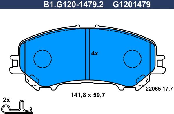 Galfer B1.G120-1479.2 - Kit de plaquettes de frein, frein à disque cwaw.fr