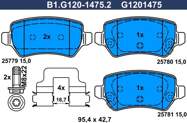 Galfer B1.G120-1475.2 - Kit de plaquettes de frein, frein à disque cwaw.fr