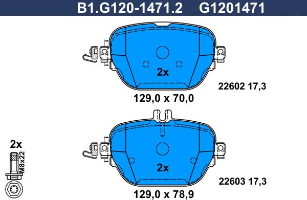 Galfer B1.G120-1471.2 - Kit de plaquettes de frein, frein à disque cwaw.fr