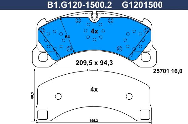 Galfer B1.G120-1500.2 - Kit de plaquettes de frein, frein à disque cwaw.fr