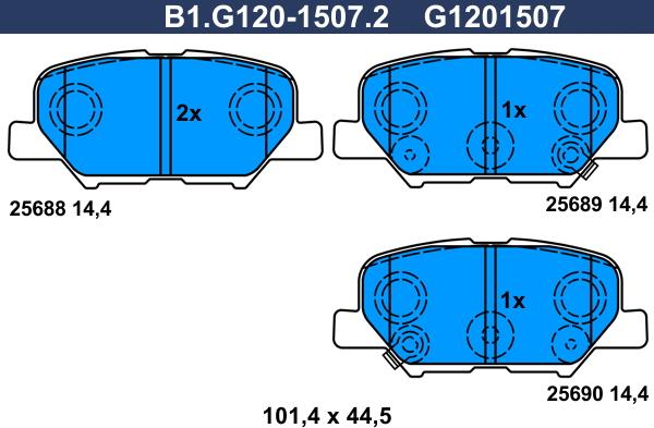 Galfer B1.G120-1507.2 - Kit de plaquettes de frein, frein à disque cwaw.fr