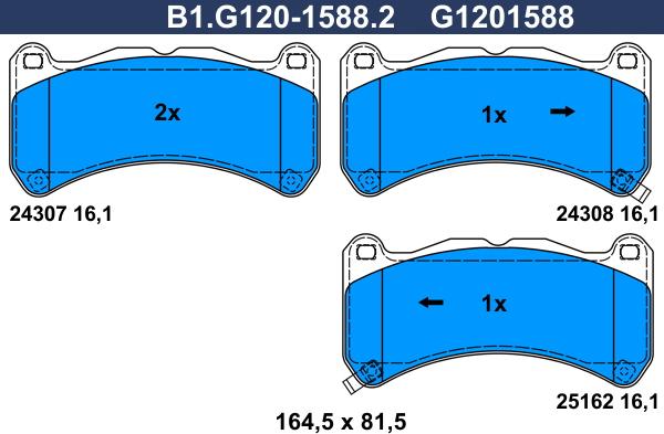 Galfer B1G12015882 - Kit de plaquettes de frein, frein à disque cwaw.fr