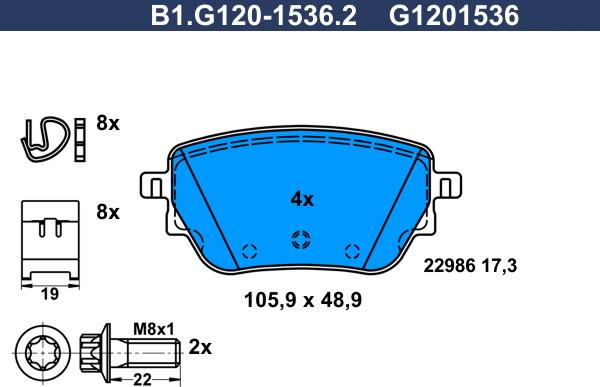 Galfer B1.G120-1536.2 - Kit de plaquettes de frein, frein à disque cwaw.fr