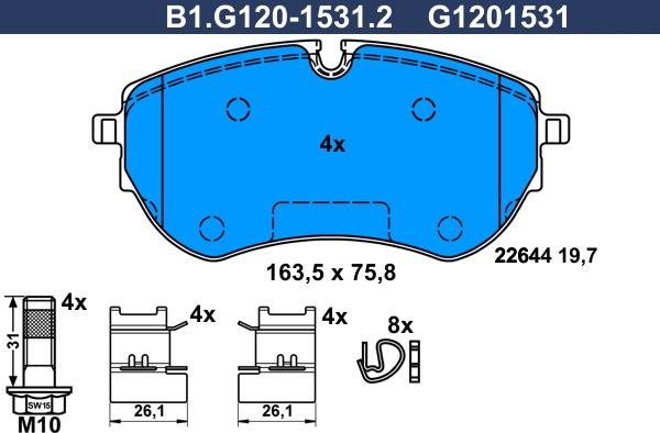 Galfer B1G12015312 - Kit de plaquettes de frein, frein à disque cwaw.fr