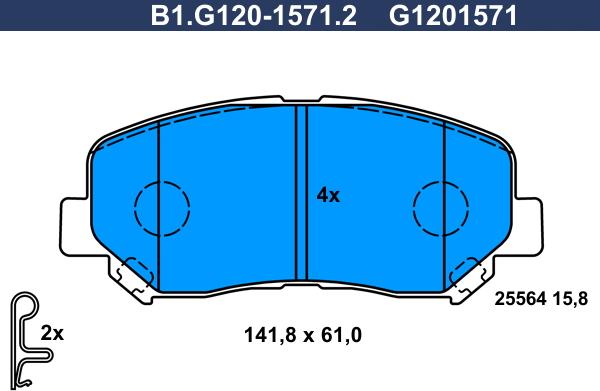 Galfer B1.G120-1571.2 - Kit de plaquettes de frein, frein à disque cwaw.fr