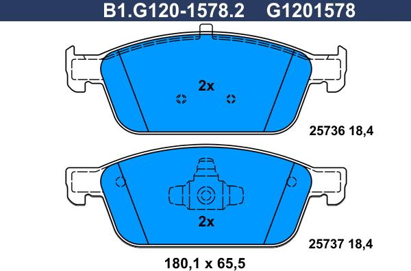 Galfer B1.G120-1578.2 - Kit de plaquettes de frein, frein à disque cwaw.fr