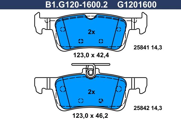 Galfer B1.G120-1600.2 - Kit de plaquettes de frein, frein à disque cwaw.fr