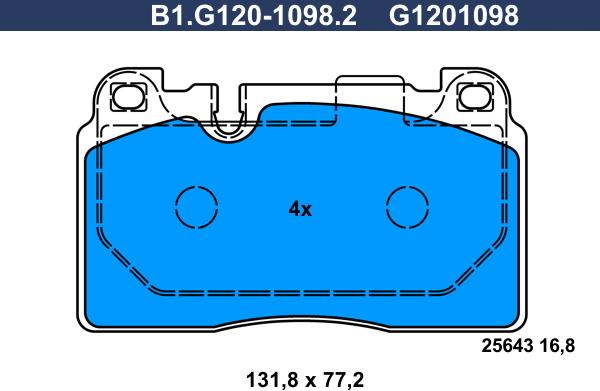 Galfer B1.G120-1098.2 - Kit de plaquettes de frein, frein à disque cwaw.fr