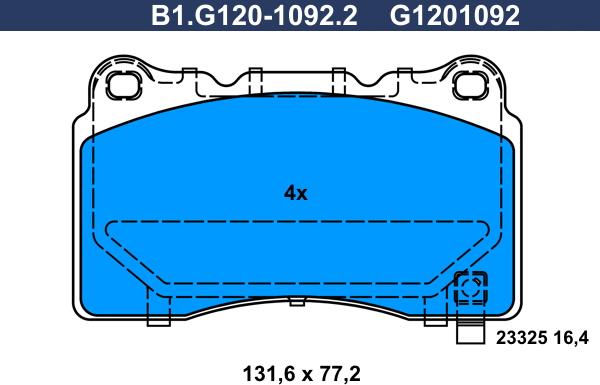 Galfer B1.G120-1092.2 - Kit de plaquettes de frein, frein à disque cwaw.fr