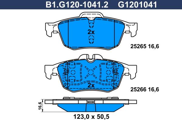 Galfer B1.G120-1041.2 - Kit de plaquettes de frein, frein à disque cwaw.fr