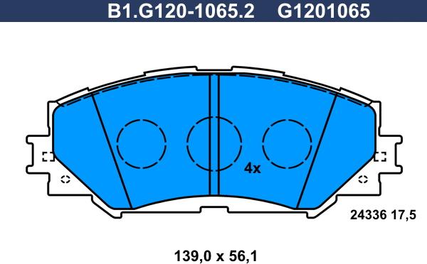 Galfer B1.G120-1065.2 - Kit de plaquettes de frein, frein à disque cwaw.fr