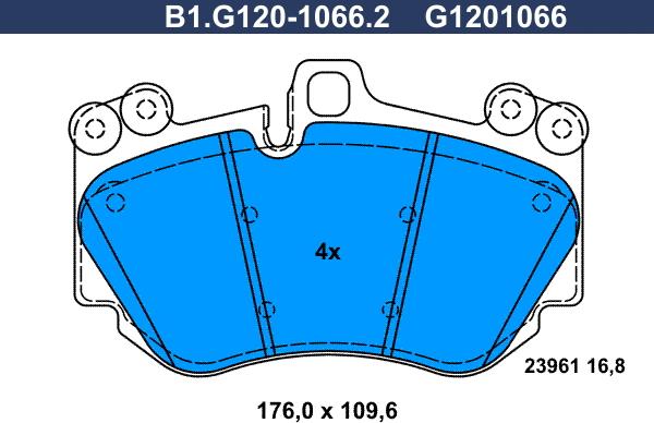 Galfer B1.G120-1066.2 - Kit de plaquettes de frein, frein à disque cwaw.fr