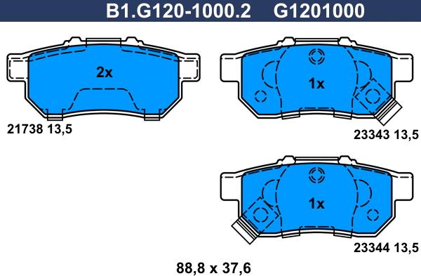 Galfer B1.G120-1000.2 - Kit de plaquettes de frein, frein à disque cwaw.fr