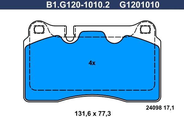 Galfer B1.G120-1010.2 - Kit de plaquettes de frein, frein à disque cwaw.fr