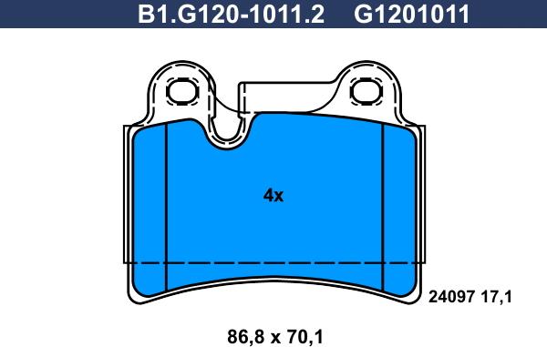 Galfer B1.G120-1011.2 - Kit de plaquettes de frein, frein à disque cwaw.fr