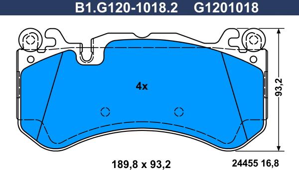 Galfer B1.G120-1018.2 - Kit de plaquettes de frein, frein à disque cwaw.fr