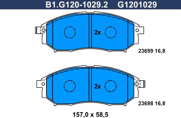 Galfer B1.G120-1029.2 - Kit de plaquettes de frein, frein à disque cwaw.fr