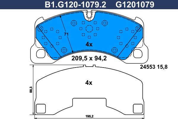 Galfer B1.G120-1079.2 - Kit de plaquettes de frein, frein à disque cwaw.fr