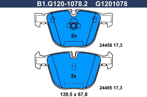 Galfer B1.G120-1078.2 - Kit de plaquettes de frein, frein à disque cwaw.fr