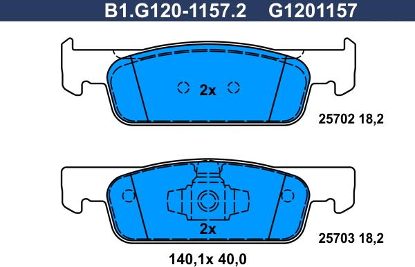 Galfer B1.G120-1157.2 - Kit de plaquettes de frein, frein à disque cwaw.fr