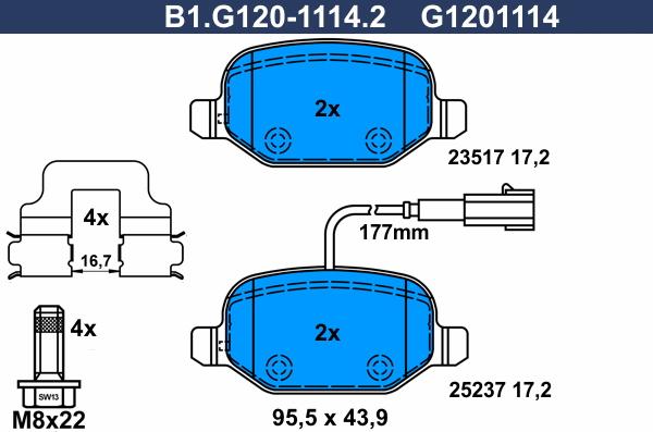 Galfer B1.G120-1114.2 - Kit de plaquettes de frein, frein à disque cwaw.fr