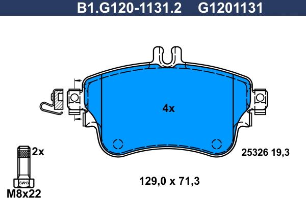 Galfer B1.G120-1131.2 - Kit de plaquettes de frein, frein à disque cwaw.fr