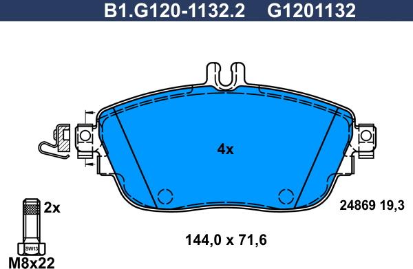 Galfer B1.G120-1132.2 - Kit de plaquettes de frein, frein à disque cwaw.fr