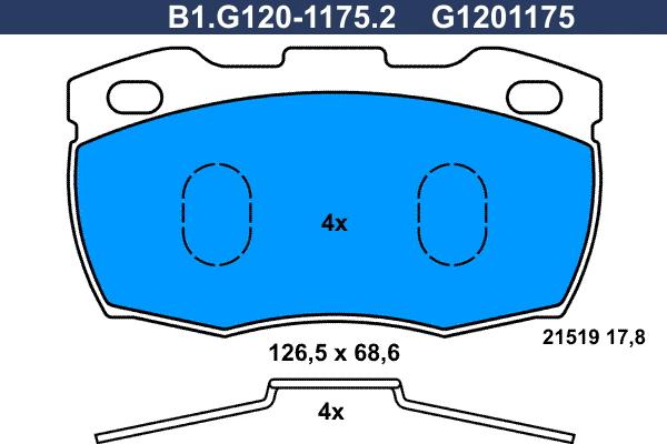 Galfer B1.G120-1175.2 - Kit de plaquettes de frein, frein à disque cwaw.fr