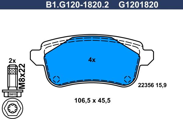 Galfer B1G12018202 - Kit de plaquettes de frein, frein à disque cwaw.fr