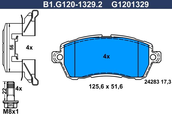 Galfer B1.G120-1329.2 - Kit de plaquettes de frein, frein à disque cwaw.fr