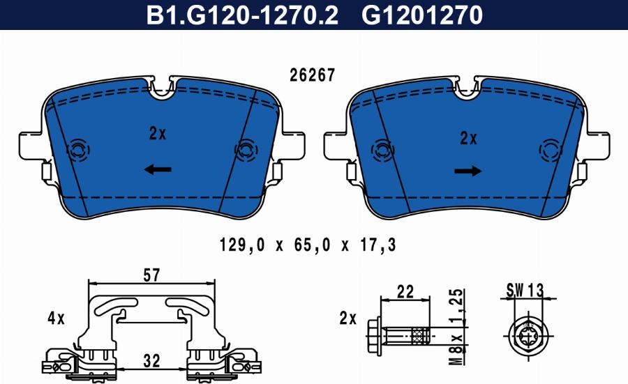 Galfer B1.G120-1270.2 - Kit de plaquettes de frein, frein à disque cwaw.fr