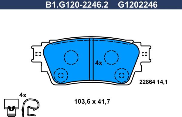 Galfer B1.G120-2246.2 - Kit de plaquettes de frein, frein à disque cwaw.fr