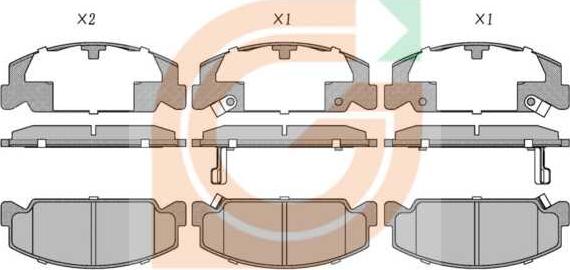 GAMA GA10968 - Kit de plaquettes de frein, frein à disque cwaw.fr