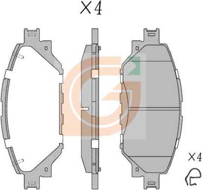 GAMA GA10446 - Kit de plaquettes de frein, frein à disque cwaw.fr