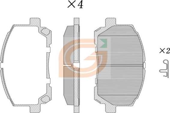 GAMA GA10448 - Kit de plaquettes de frein, frein à disque cwaw.fr