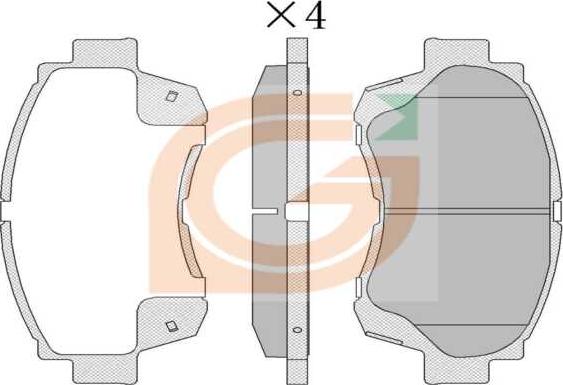 GAMA GA10450 - Kit de plaquettes de frein, frein à disque cwaw.fr