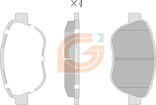 GAMA GA10402 - Kit de plaquettes de frein, frein à disque cwaw.fr