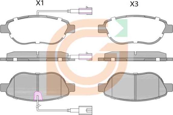 GAMA GA10412 - Kit de plaquettes de frein, frein à disque cwaw.fr