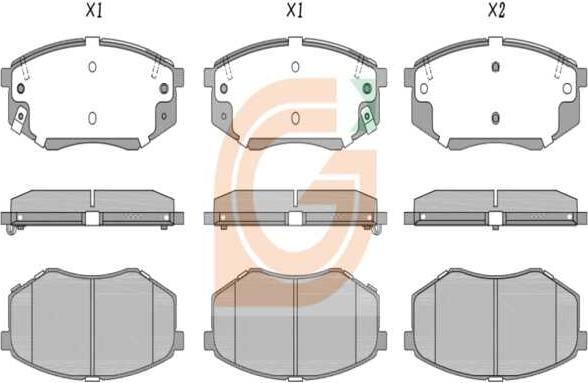 GAMA GA10549 - Kit de plaquettes de frein, frein à disque cwaw.fr