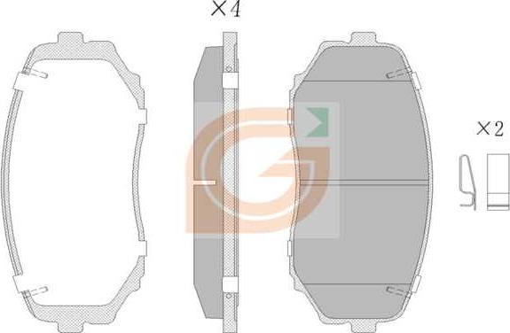 GAMA GA10503 - Kit de plaquettes de frein, frein à disque cwaw.fr