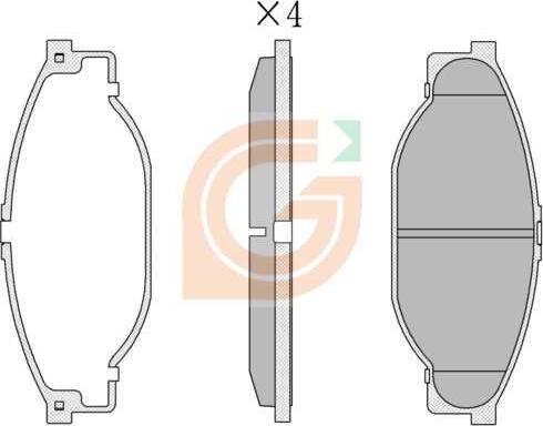 GAMA GA10057 - Kit de plaquettes de frein, frein à disque cwaw.fr