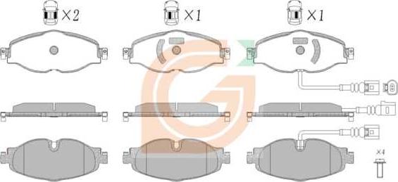 GAMA GA10012 - Kit de plaquettes de frein, frein à disque cwaw.fr