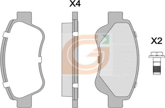 GAMA GA10089 - Kit de plaquettes de frein, frein à disque cwaw.fr