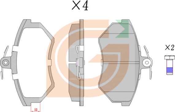 GAMA GA10026 - Kit de plaquettes de frein, frein à disque cwaw.fr