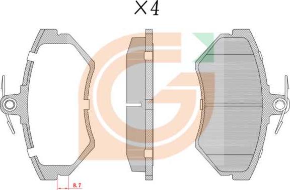 GAMA GA10075 - Kit de plaquettes de frein, frein à disque cwaw.fr