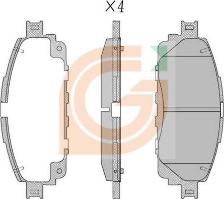 GAMA GA10869 - Kit de plaquettes de frein, frein à disque cwaw.fr