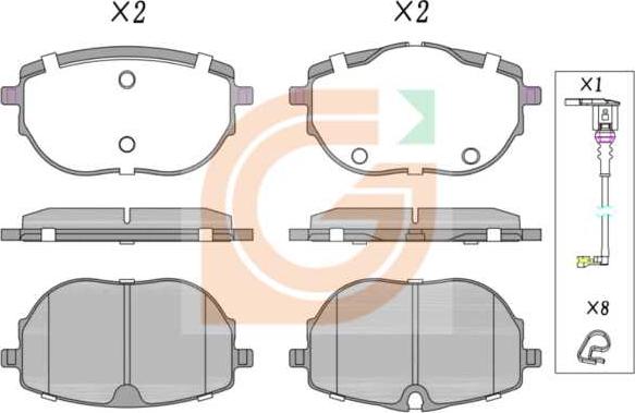 GAMA GA10875 - Kit de plaquettes de frein, frein à disque cwaw.fr