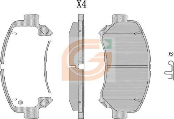 GAMA GA10344 - Kit de plaquettes de frein, frein à disque cwaw.fr