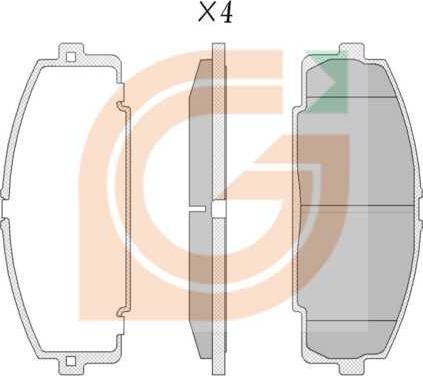 GAMA GA10353 - Kit de plaquettes de frein, frein à disque cwaw.fr